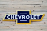 Chevrolet Multi-Color Bowtie Single Sided Porcelain Diecut Sign TAC 8.75