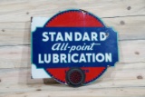 Standard All-Point Lubrication Porcelain Diecut Flange Sign TAC 7