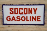 Socony Gasoline Porcelain Flange Sign TAC 8