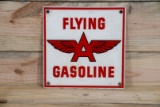 Flying A Gasoline Single Sided Porcelain Pump Sign TAC 8