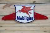 Mobilgas w/ Pegasus Single Sided Porcelain Diecut Truck Sign TAC 7