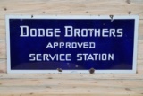 Dodge Brothers Approved Service Station Single Sided Porcelain Sign TAC 8 & 7.75