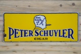 Peter Schuyler Cigars w/ Logo Single Sided Porcelain Sign TAC 8.9