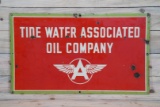 Tidewater Associated Oil Company w/ Flying A Logo Single Sided Porcelain Sign TAC 6.75