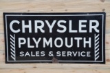 Chrysler Plymouth Sales & Service Double Sided Porcelain Sign TAC 7.9 & 6