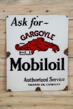 Ask for Mobiloil Gargoyle Authorized Service Single Sided Porcelain Sign TAC 8.25