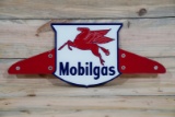 Mobilgas w/ Pegasus Single Sided Porcelain Diecut Truck Sign TAC 9