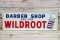 1956 Barber Shop Ask for Wildroot Single Sided Tin Embossed Metal Sign TAC 9