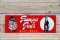Gran'pa Grafs Root Beer w/ Logo & Bottle Single Sided Tin Embossed Metal Sign TAC 9