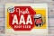 Just Say Triple AAA Root Beer Single Sided Tin Embossed Metal Sign TAC 9