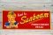 1958 Reach For Sunbeam Energy-Packed Bread Single Sided Tin Embossed Metal Sign TAC 9.75