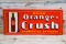 1941 Drink Orange Crush w/ Crushy Single Sided Tin Embossed Metal Sign TAC 9.25