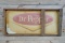 New Old Stock Drink Dr. Pepper V Logo Single Sided Tin Embossed Metal Sign & Original Crate TAC 9+