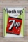 Fresh Up w/ 7up Single Sided Tin Embossed Metal Sign TAC 9.25