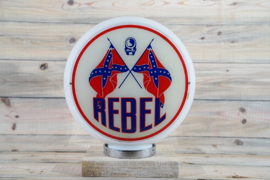 Rebel Gas w/  Confederated Flags Gas Globe & 13.5" Single Lens TAC 9+