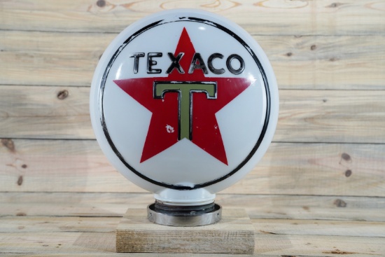 Texaco Star Logo One-Piece Cast OPC Milk Glass Globe TAC 7.5