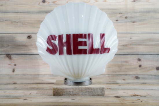 Shell Clam One-Piece Cast Milk Glass Globe TAC 9+