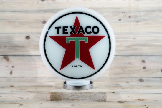 Texaco White-T Star Logo Gas Globe & 13.5" Lenses TAC 9+