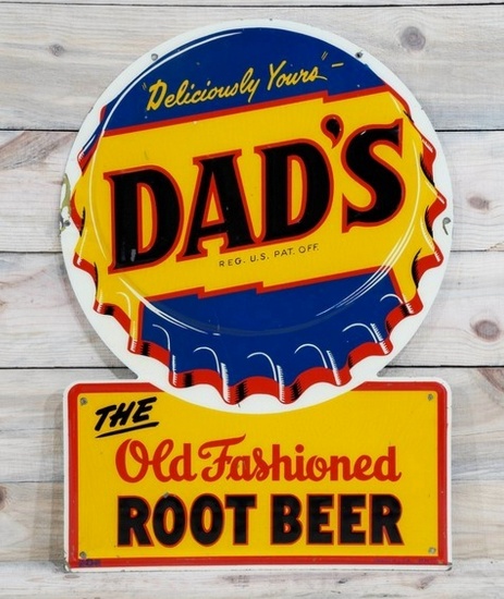 Dad's "The Old Fashioned Root Beer" SST Diecut Embossed Metal Sign TAC 8
