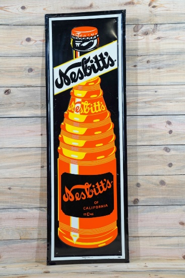 Nesbitt's of California Vertical Single Sided Tin Embossed Metal Sign TAC 8.9