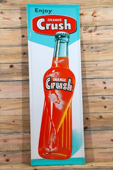 NOS Enjoy Orange Crush & Bottle SST Vertical Sign Rated 9+