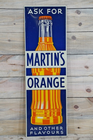 Ask for Martin's Orange Single Sided Tin Self-Framed Embossed Metal Sign TAC 9