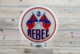 Rebel Gas w/  Confederated Flags Gas Globe & 13.5