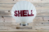 Shell Clam One-Piece Cast Milk Glass Globe TAC 9+
