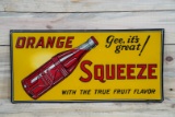 Orange Squeeze SST Embossed Metal Sign TAC 7.9