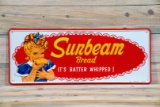 Sunbeam Bread White Background Single Sided Tin Embossed Metal Sign TAC 8
