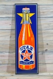 Star Bottling Works w/ Orange Drink Bottle Single Sided Tin Self Framed Metal Sign TAC 8.9