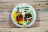 White Coca-Cola Button & Factory Decal Metal Sign TAC 9