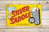 Silver Saddle Soda 15 Cents & Saddle Graphic Masonite Sign TAC 9.5