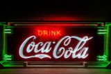 Drink Coca-Cola w/ Trademark in Tail Double Sided Porcelain Neon Sign TAC 8.9 & 7.5