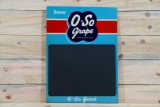 Drink O-So Grape Single Sided Tin Embossed Metal Menu Board Sign TAC 8.5