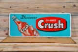 Discover Orange Crush Single Sided Tin Embossed Metal Sign TAC 8.9