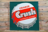Orange Crush Carbonated Beverage Single Sided Tin Embossed Metal Sign TAC 9