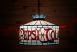 Pepsi-Cola Stained-Leaded Glass Hanging Lamp
