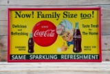 Coca-Cola Now! Family Size Too! Framed  Sign