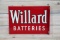 1955 Willard Batteries Metal Flange Sign TAC 9.25