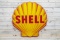 Shell Shark-Tooth Double Sided Porcelain Sign TAC 8.75 & 8.25