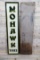 New Old Stock Mohawk Tires Single Sided Tin Embossed Metal Vertical Sign & Original Box TAC 9