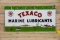 1947 Texaco (White-T) Marine Lubricants w/ Ships Single Sided Porcelain Sign TAC 9