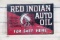 Red Indian Auto Oil w/ Logo Metal Flange Sign TAC 6 & 5