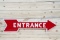 Entrance Double Sided Porcelain Arrow Sign TAC 9 & 8.9