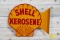 NOS Shell Kerosene Metal Diecut Flange Sign TAC 9+ & 8.9