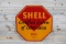 Shell Certified System of Lubrication w/ Logo Single Sided Porcelain Diecut Sign TAC 9