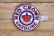 Red Crown Gasoline Double Sided Porcelain Paddle Sign Rare Size TAC 9.5