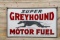 Super Greyhound Motor Fuel Double Sided Porcelain ID Sign & Metal Frame TAC 9