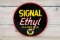 Signal Ethyl Gasoline w/ Logo Single Sided Porcelain Pump Sign TAC 9.25